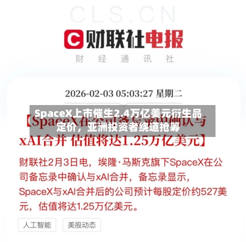 SpaceX上市催生2.4万亿美元衍生品定价，亚洲投资者绕道抢筹