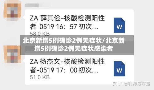 北京新增5例确诊2例无症状/北京新增5例确诊2例无症状感染者-第2张图片