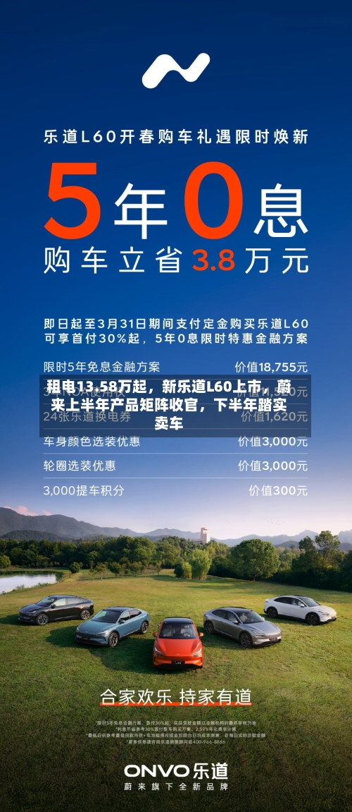 租电13.58万起，新乐道L60上市，蔚来上半年产品矩阵收官，下半年踏实卖车-第2张图片