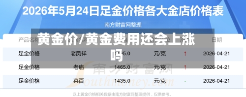 黄金价/黄金费用还会上涨吗-第2张图片